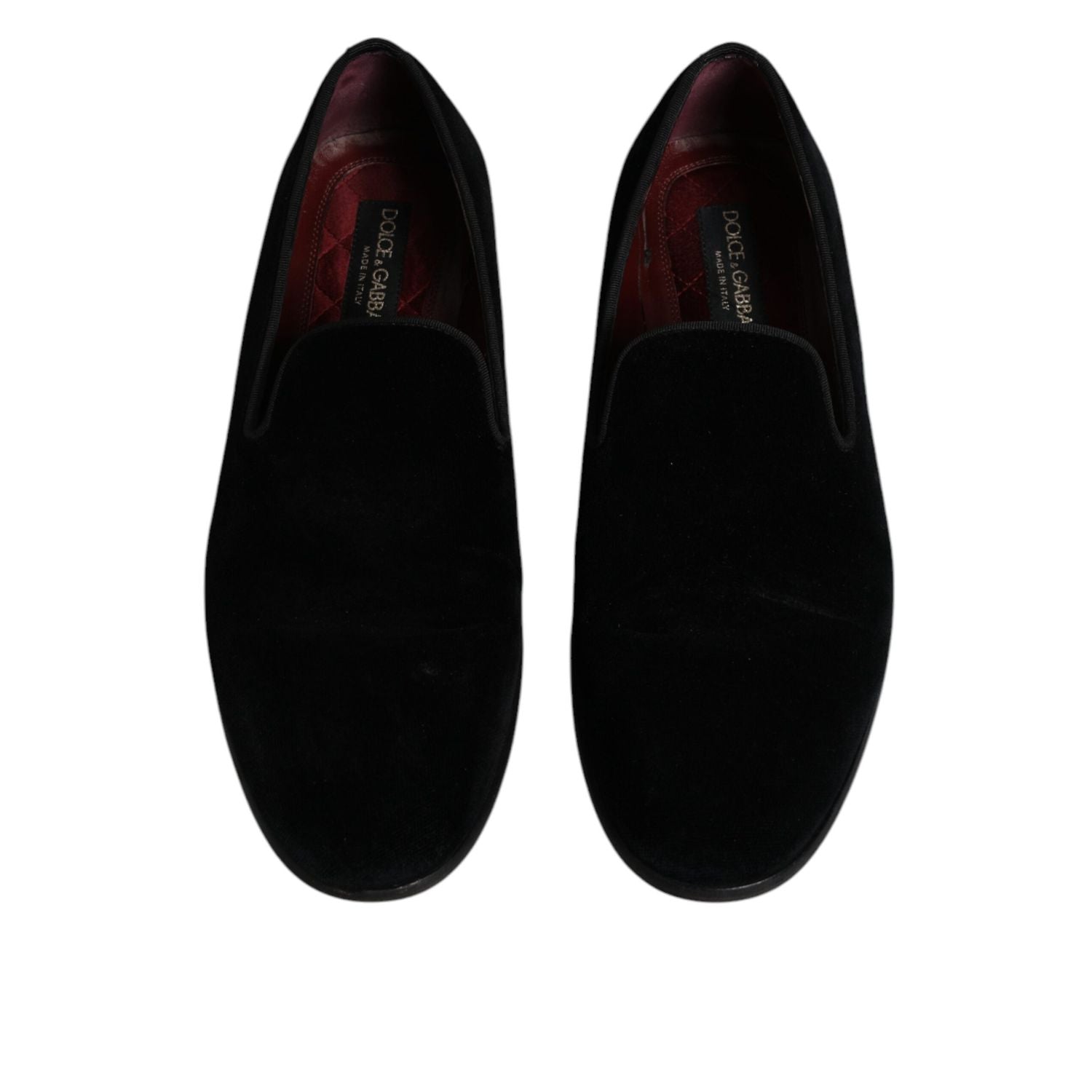 Dolce & Gabbana Black Velvet Loafers Formal Men Dress Shoes