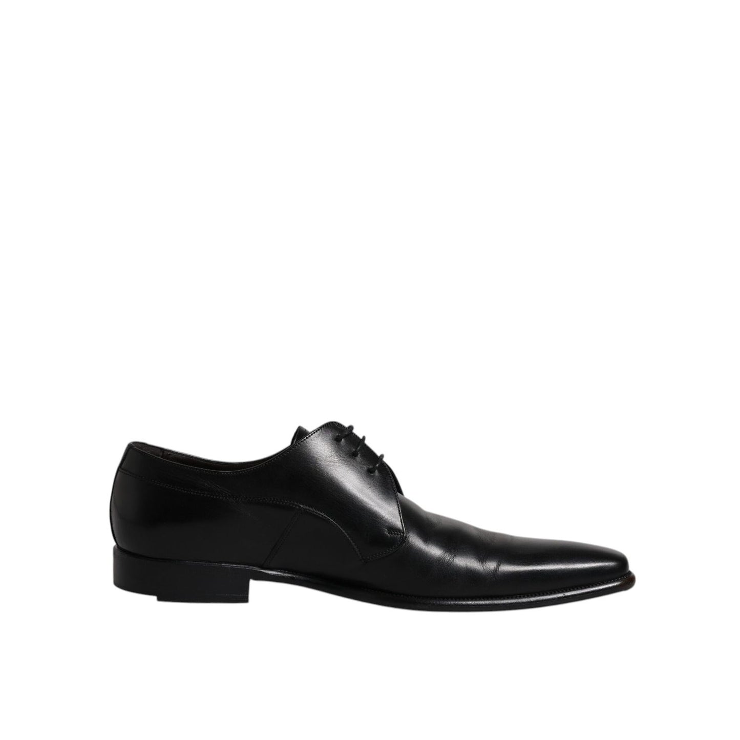 Dolce & Gabbana Black Leather Derby Men Formal Dress Shoes