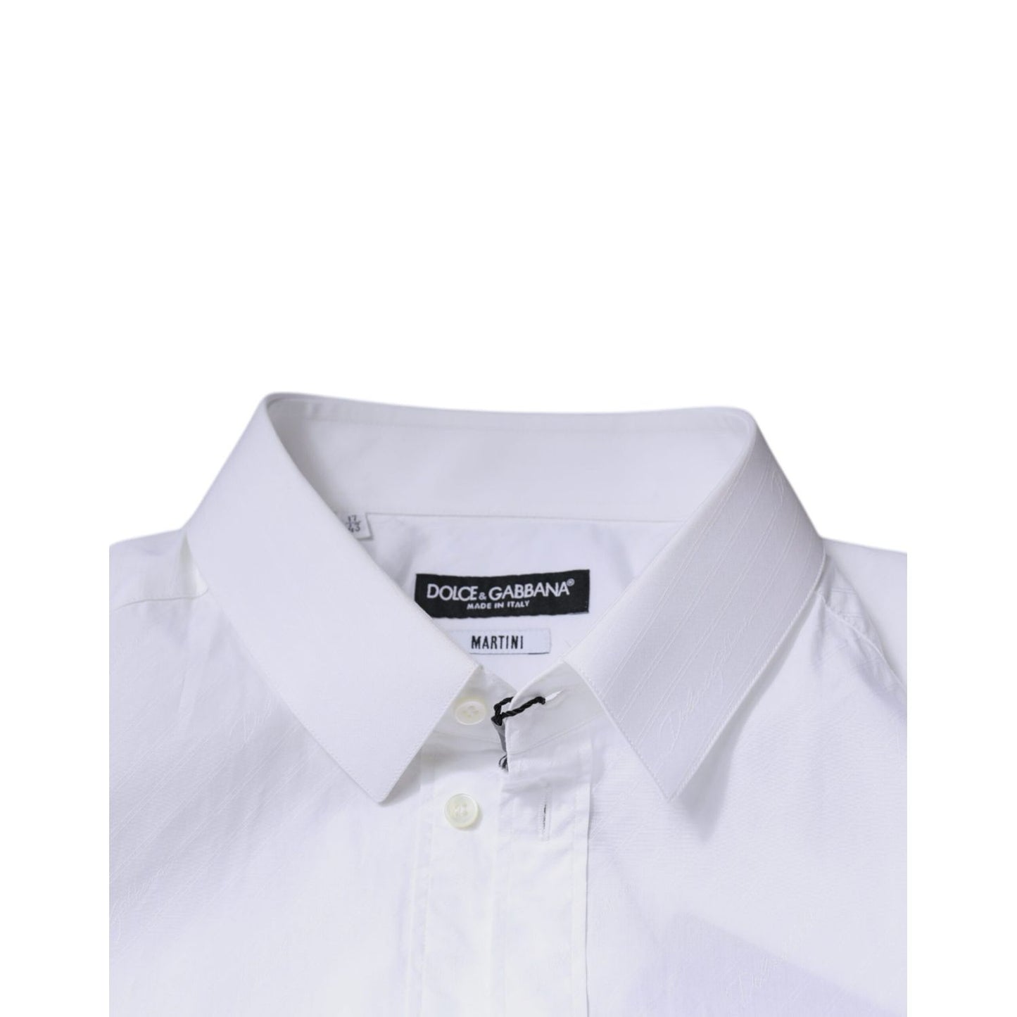 Dolce & Gabbana White Cotton Long Sleeve MARTINI Dress Shirt
