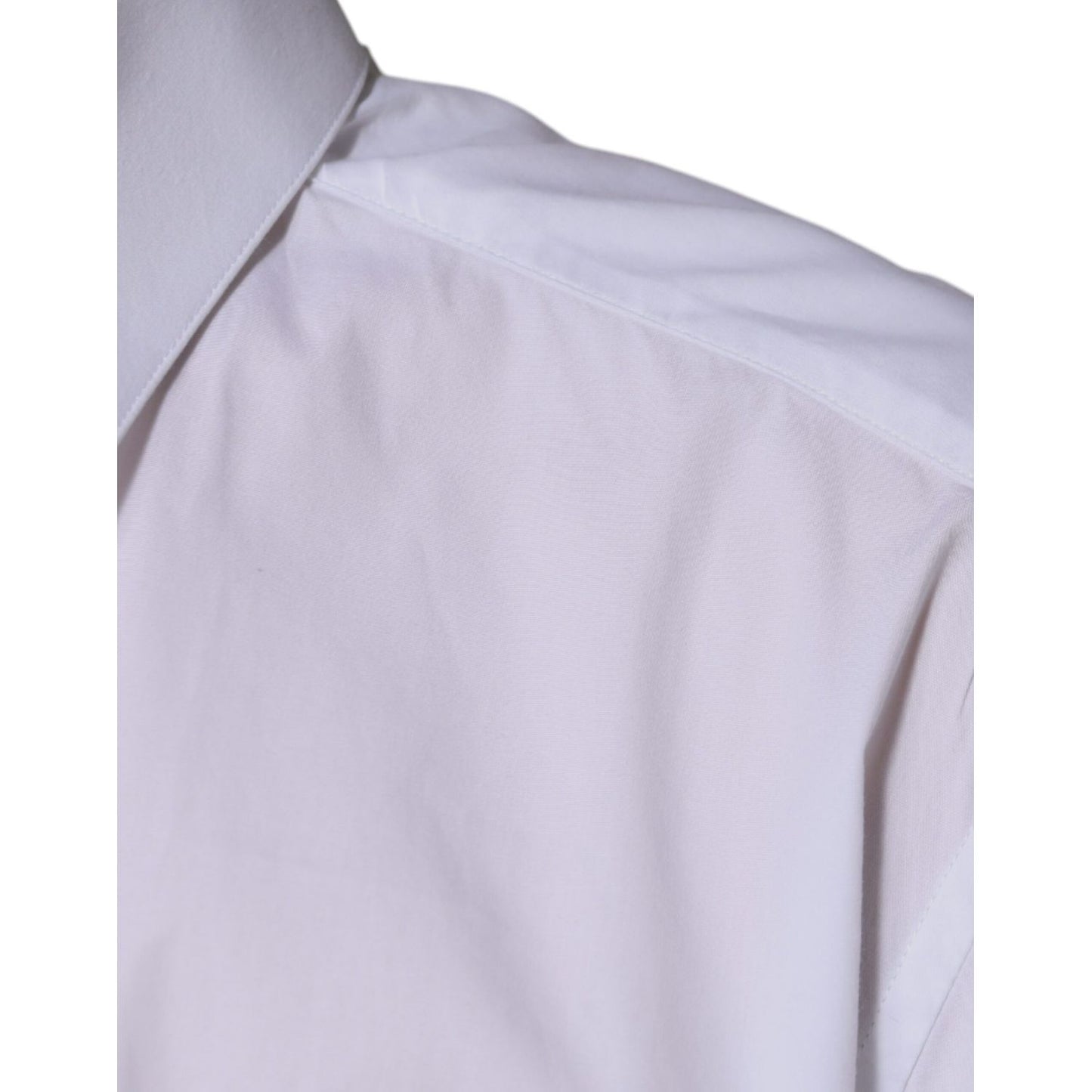 Dolce & Gabbana White Cotton Long Sleeve GOLD Dress Shirt