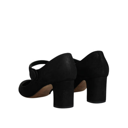 Dolce & Gabbana Black Suede Leather KEIRA Heels Pumps Shoes