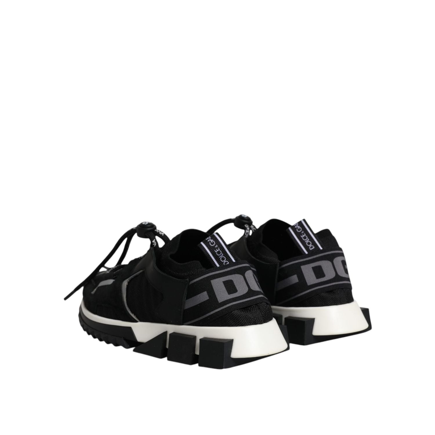 Dolce & Gabbana Black White Logo Sorrento Sneakers Shoes