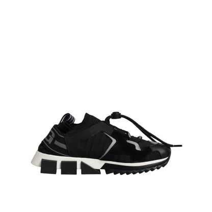 Dolce & Gabbana Black White Logo Sorrento Sneakers Shoes