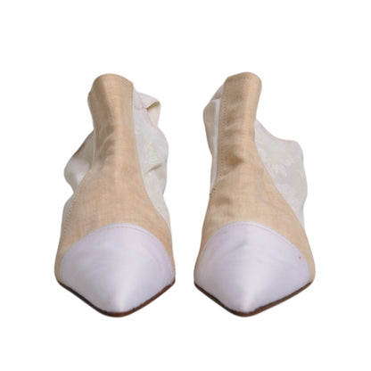 Dolce & Gabbana Multicolor Patchwork Heels Slingback Shoes