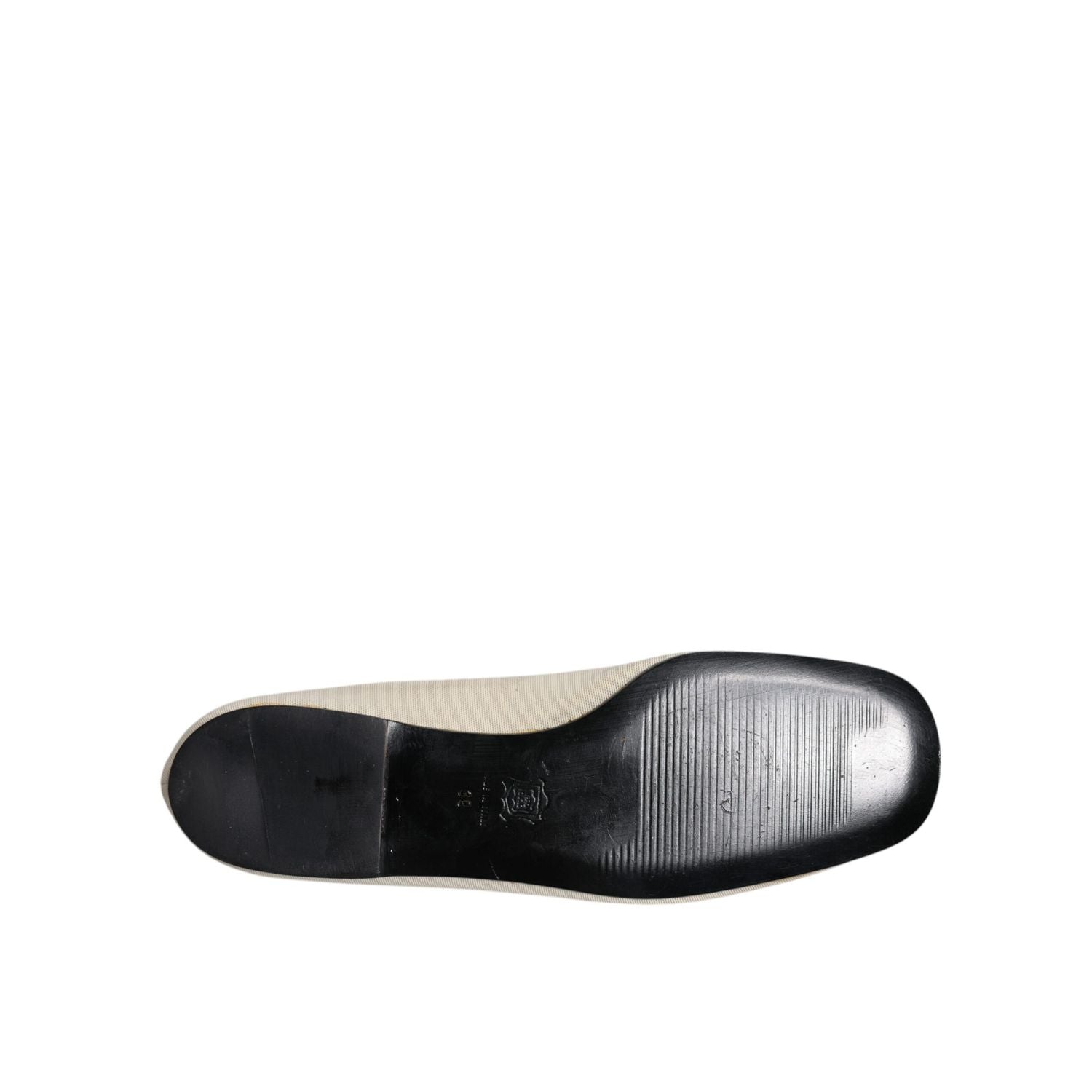 Dolce & Gabbana Beige Fabric Slip On Ballerina Flats Shoes