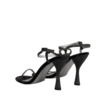 Dolce & Gabbana Black Ankle Strap High Heels Sandals Shoes