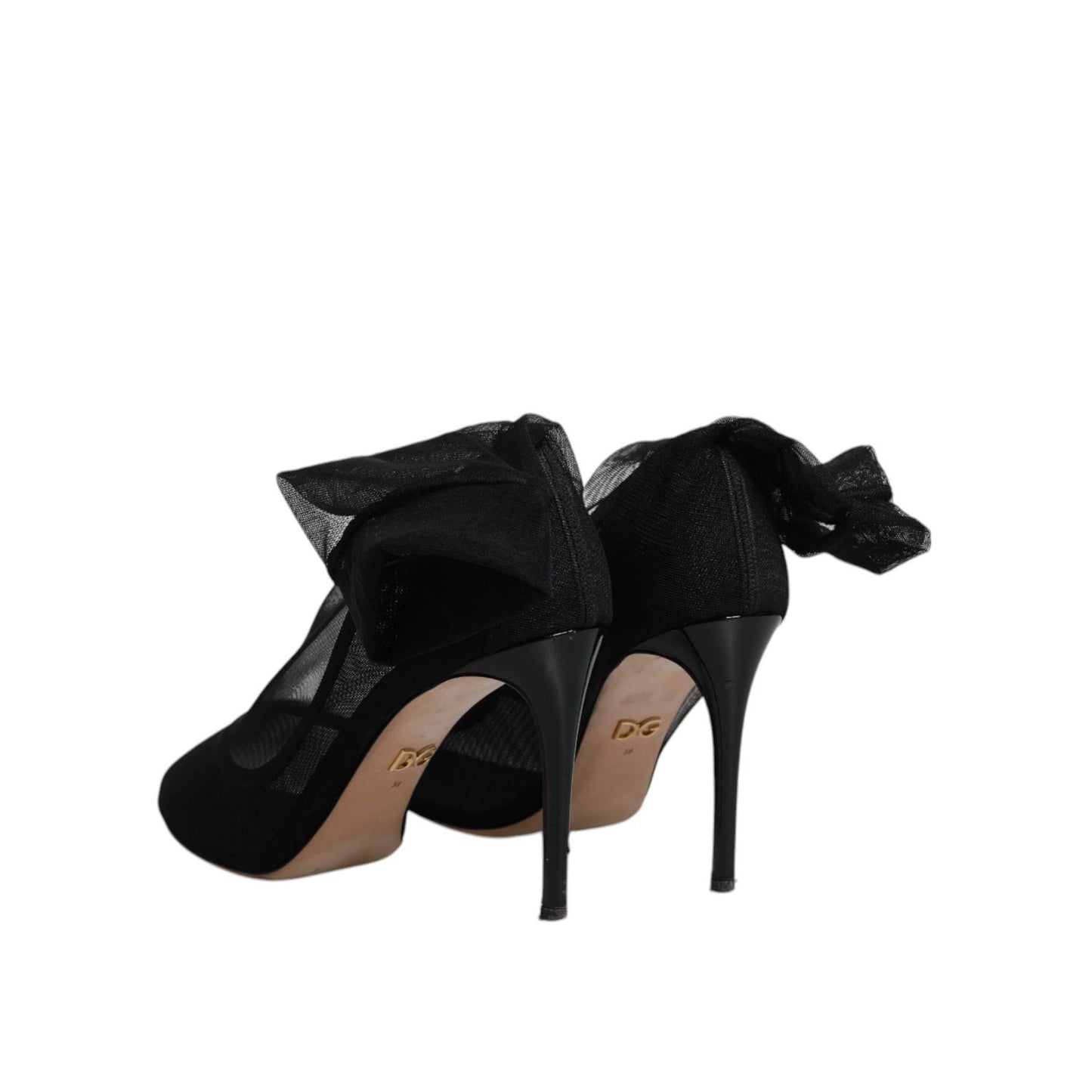 Dolce & Gabbana Black Nylon Mesh Sock Style Boots Shoes