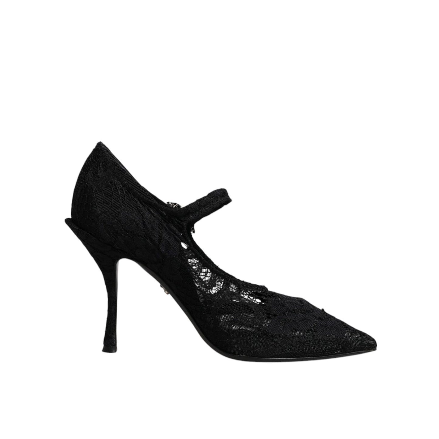 Dolce & Gabbana Black Lace Crystals Mary Jane Pumps Shoes