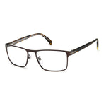 David Beckham Brown Metal Frames DB-1067-05N glasses with rectangular design and tortoise shell temples.