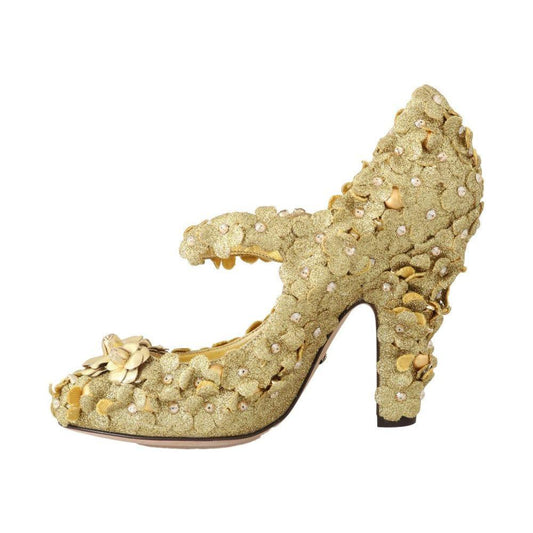 Dolce & Gabbana Dolce & Gabbana Gold Floral Crystal Embellished Pumps LA4329-36 1728,30% PS,4% Leather,67345645728,Dolce & Gabbana,EU36/US5.5,Gold,Material: 66% Cotton,New with tags,Pumps - Women - Shoes,Shoes,Women,Women - Shoes