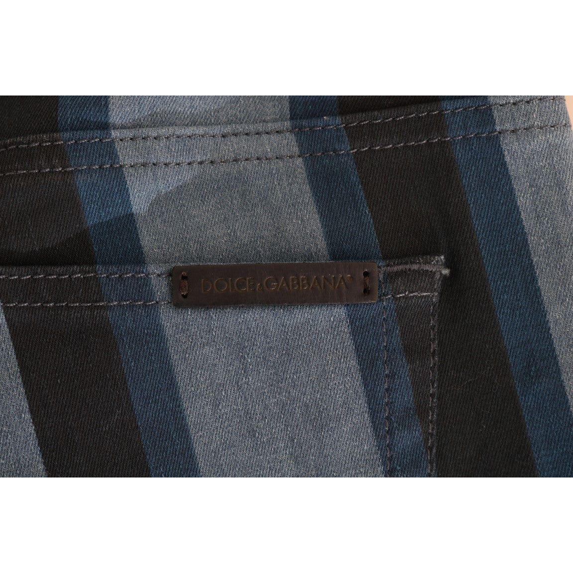 Dolce & Gabbana Blue GIRLY Striped Cotton Jeans