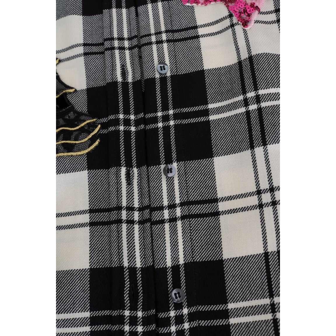 魔法亮片格纹羊毛衬衫