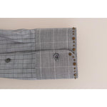 Dolce & Gabbana Elegant Gray Checkered Slim Fit Casual Shirt Dolce & Gabbana Gray