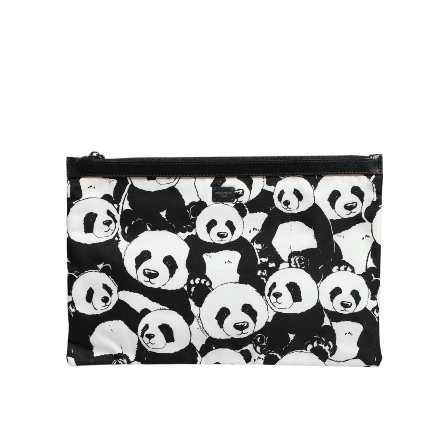 Dolce & Gabbana Black White Panda Pattern Clutch Pouch Bag