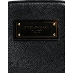 Dolce & Gabbana Black Grain Leather Logo Plaque Clutch Bag BAG4170