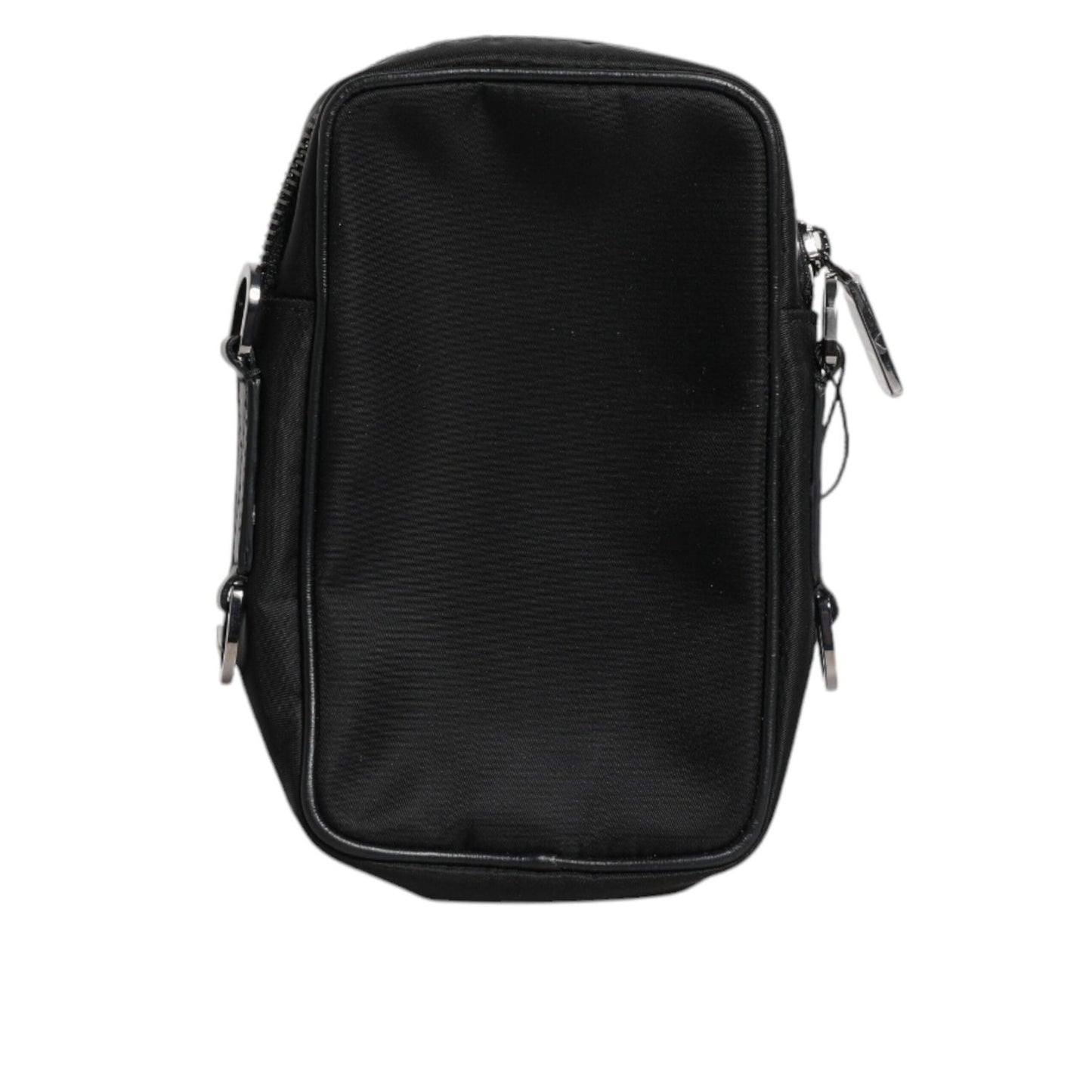 Dolce & Gabbana Black Grain Leather Logo Plaque Clutch Bag BAG4170