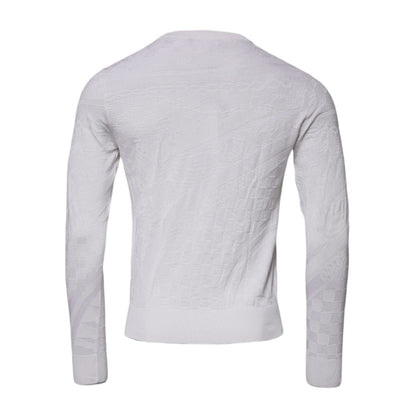 Dolce & Gabbana White Silk Crew Neck Men Pullover Sweater