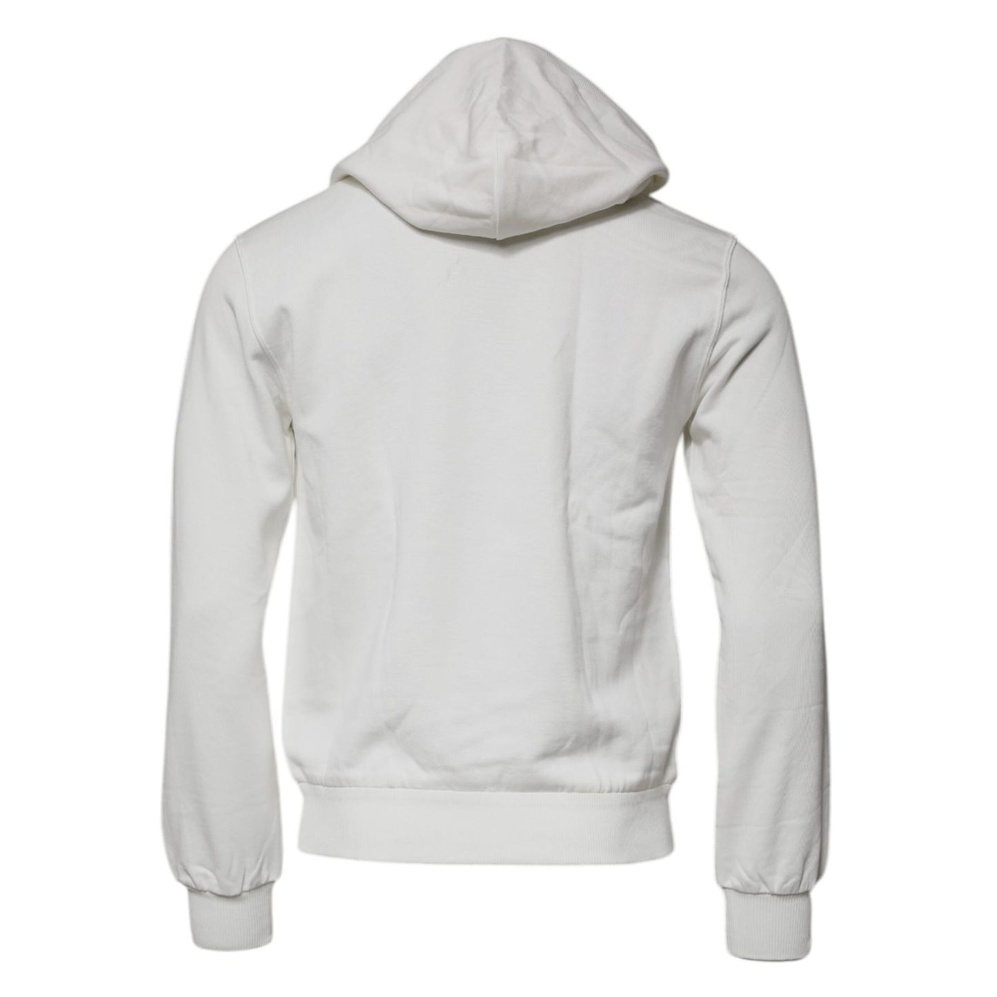 Dolce & Gabbana White Caesar Cotton Hooded Pullover Sweater