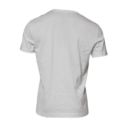 Dolce & Gabbana White DG Logo Cotton Crew Neck T-shirt
