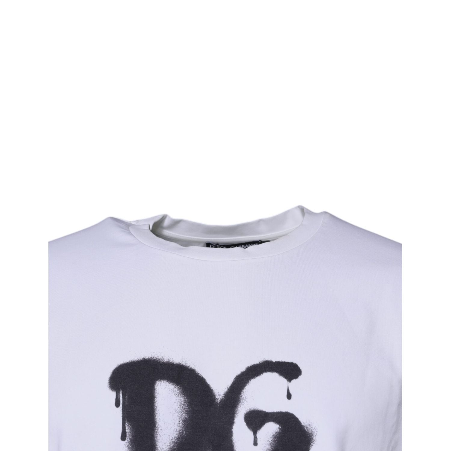 Dolce & Gabbana White DG Logo Cotton Crew Neck T-shirt