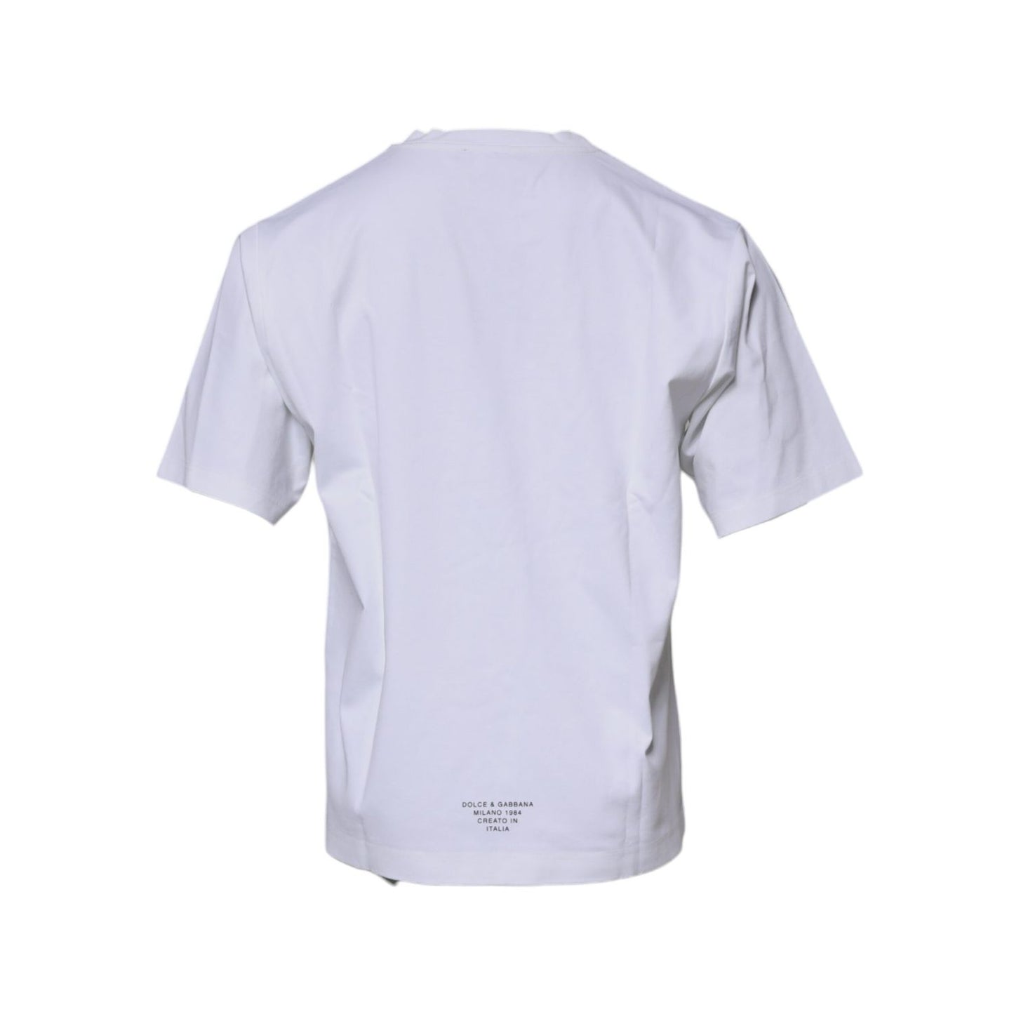 Dolce & Gabbana White DG Logo Cotton Crew Neck T-shirt