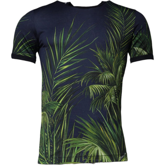Dolce & Gabbana Blue Tree Print CrewNeck Short Sleeve T-shirt