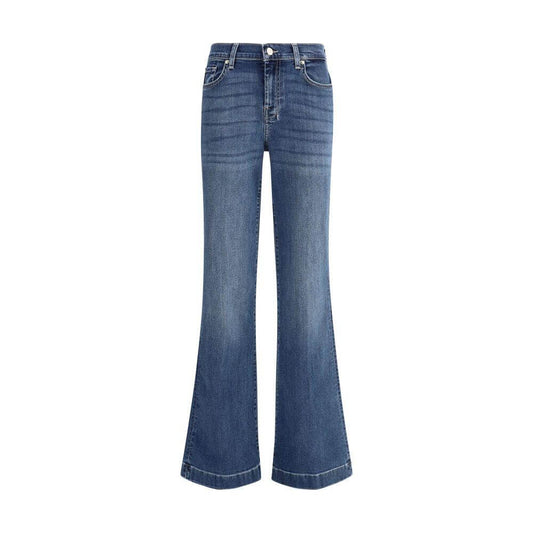 7FOR Flare Jeans by 7 For All Mankind in cotton with retro silhouette, classic five-pocket design, and iconic leather patch detail.