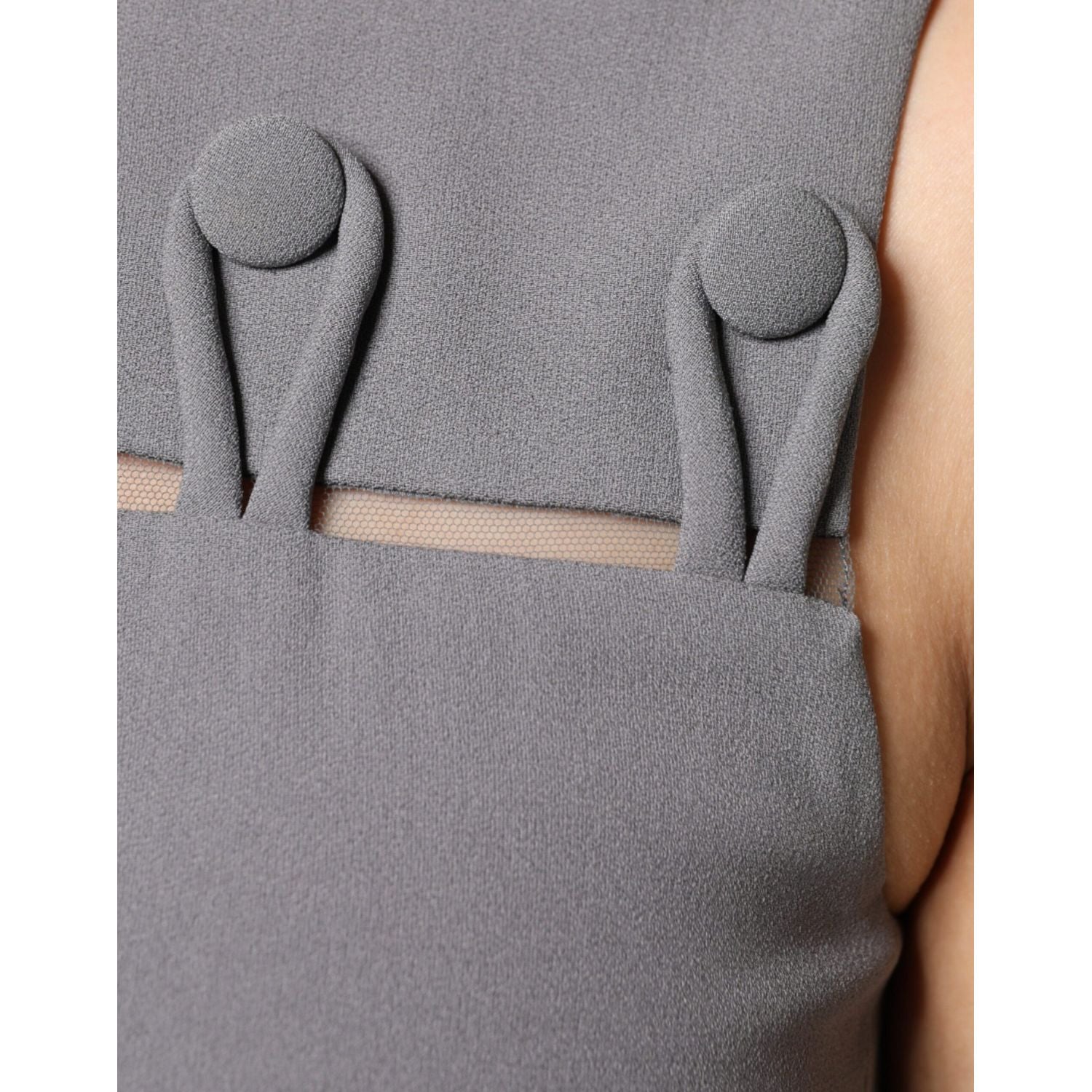 Emporio Armani Gray Round Neck Sleeveless A-line Mini Dress