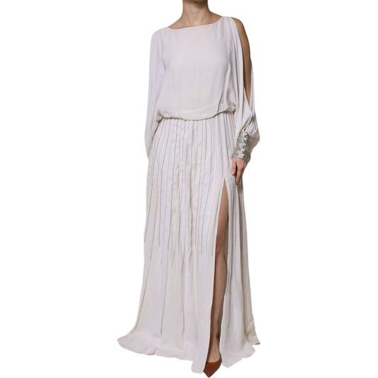 Christian Pellizzari Off White Embellished Long Maxi Dress