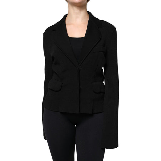 Dolce & Gabbana Black Viscose Single Breasted Blazer Jacket