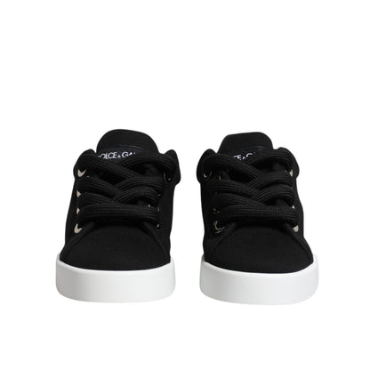 Dolce & Gabbana Black Portofino Low Top Sneakers Shoes