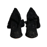 Dolce & Gabbana Black Stretch Socks Taormina Lace Boots Shoes