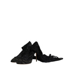 Dolce & Gabbana Black Stretch Socks Taormina Lace Boots Shoes