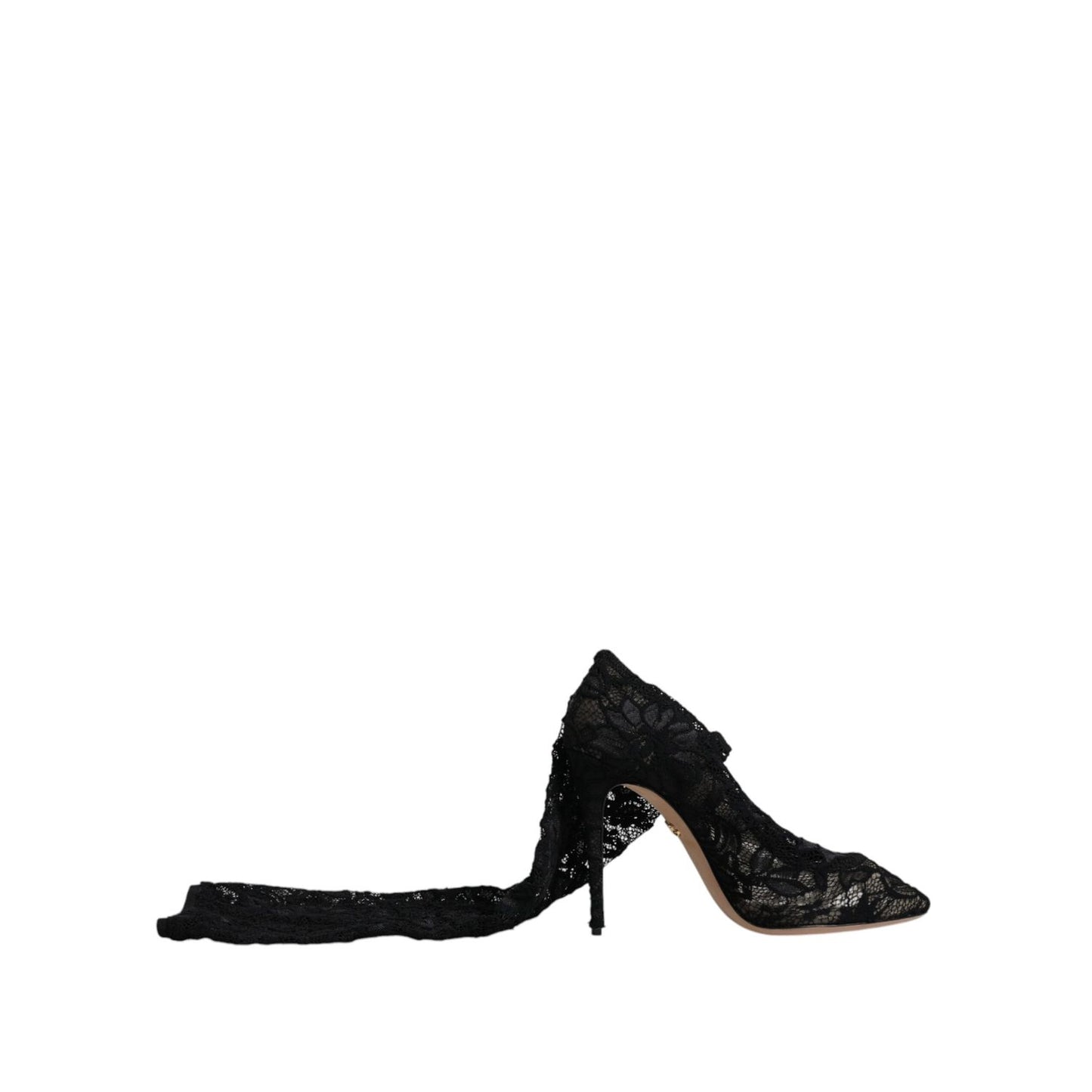 Dolce & Gabbana Black Stretch Socks Taormina Lace Boots Shoes