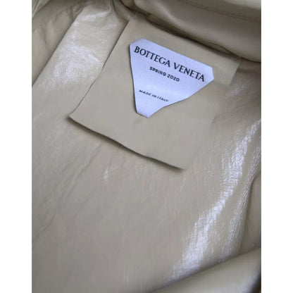 Bottega Veneta Beige Lambskin Leather Trench Coat Jacket