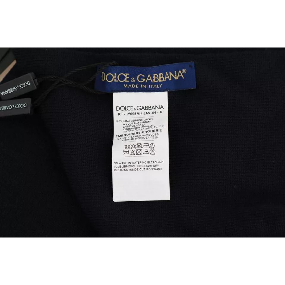 Dolce & Gabbana Blue Wool #DGLovesLondon Shawl Scarf