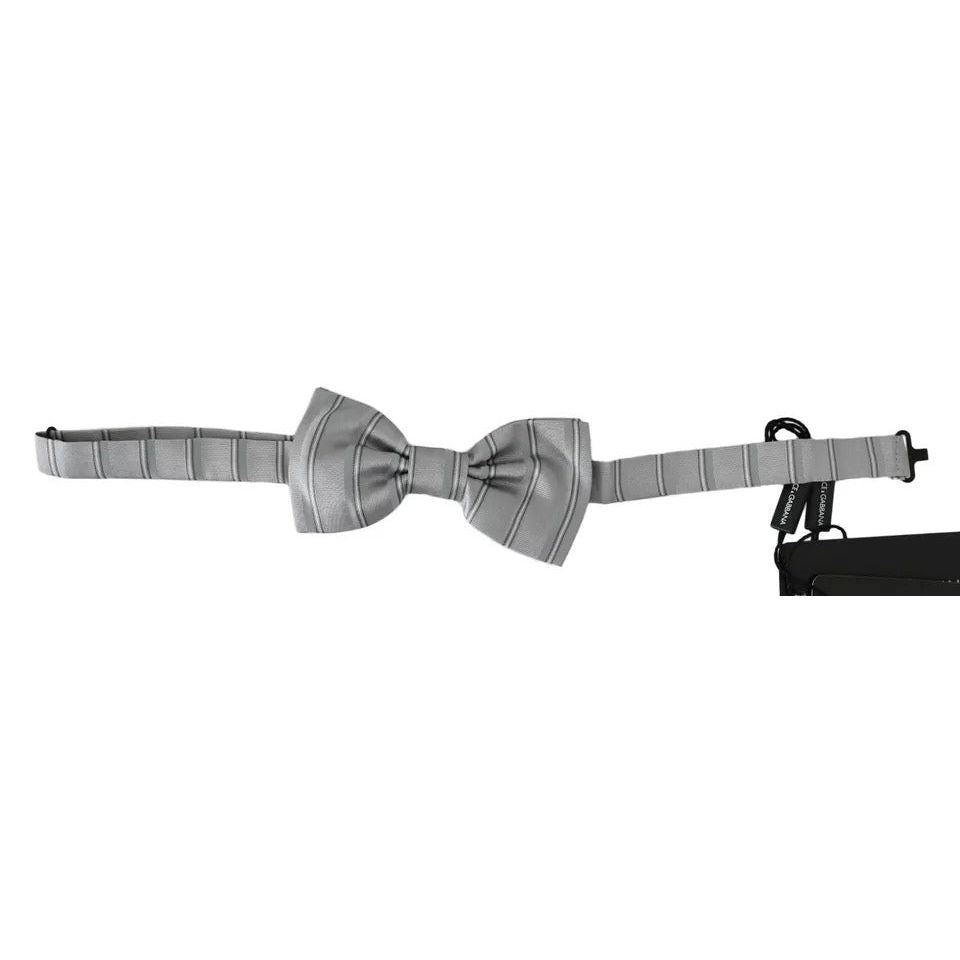 Dolce & Gabbana Light Gray Lining Adjustable Neck Butterfly Bow Tie FT2045