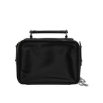 Dolce & Gabbana Black Nylon Leather Logo Top Handle Crossbody Bag BAG1636