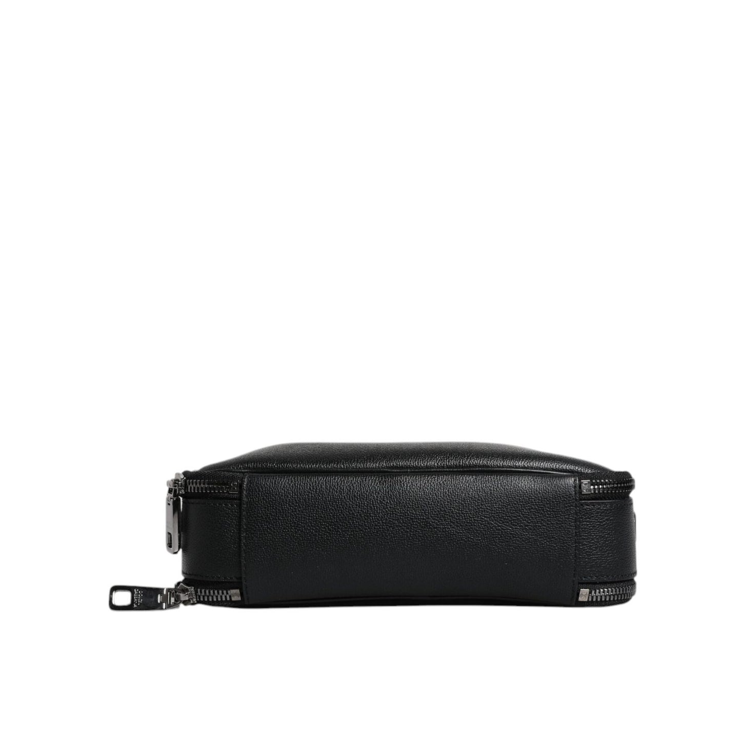 Dolce & Gabbana Black Nylon Leather Logo Top Handle Crossbody Bag BAG1636