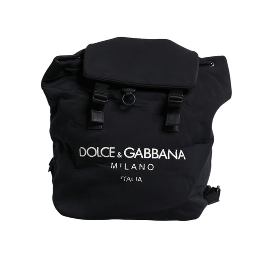 Dolce & Gabbana Black Neoprene Nylon DG Logo School Backpack Bag BAG4141