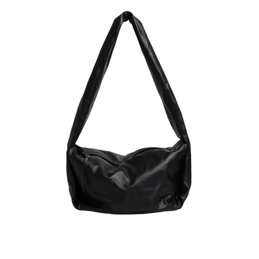 Dolce & Gabbana Black Leather Logo Plaque Shoulder Bag BAG4147