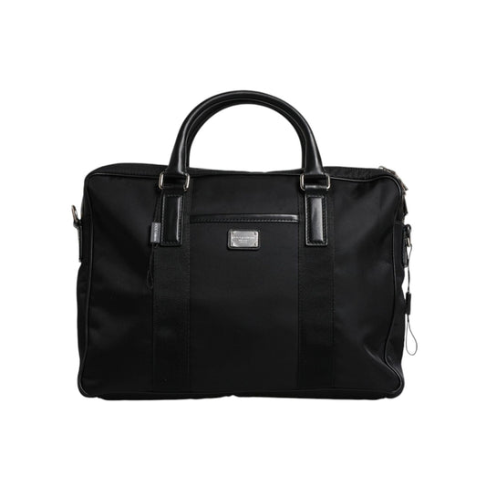 Dolce & Gabbana Black Logo Plaque Double Handle Messenger Bag BAG4153