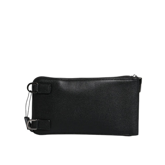 Dolce & Gabbana Black Leather Purse Crossbody Sling Phone Bag BAG4162