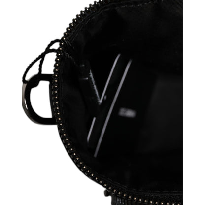 Dolce & Gabbana Black Leather Logo Purse Crossbody Camera Bag
