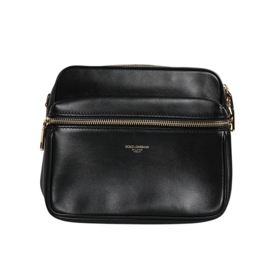 Dolce & Gabbana Black Calfskin Leather Gothic Messenger Bag BAG4171