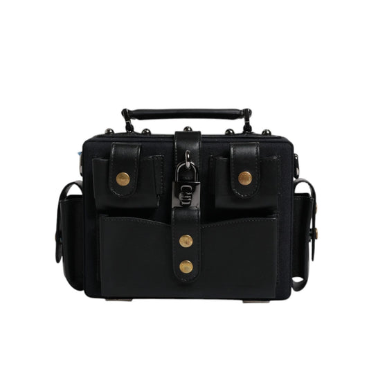 Dolce & Gabbana Black Leather Crossbody Top Handle Bag BAG4172