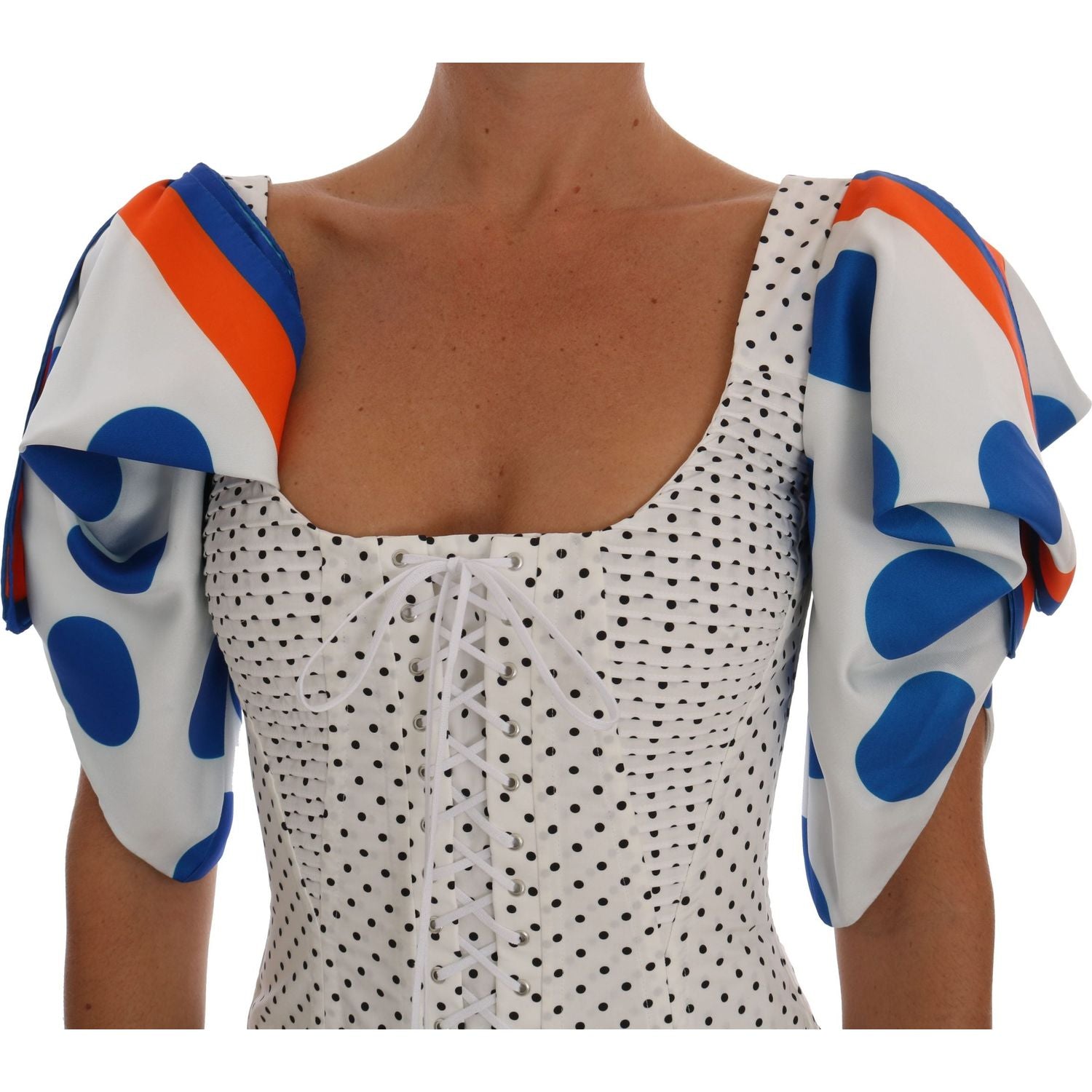 优雅圆点紧身胸衣上衣