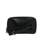 Dolce & Gabbana Black Leather LED Logo Wrist Strap Clutch Bag BAG4178