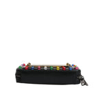 Dolce & Gabbana Black Leather LED Logo Wrist Strap Clutch Bag BAG4178