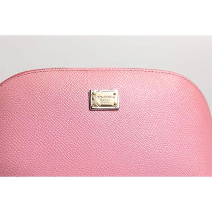 Dolce & Gabbana Pink Leather DG Logo Zip Around Hand Purse Pouch Wallet